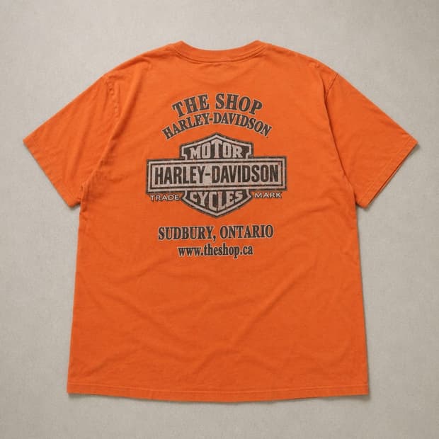 00's Harley-Davidson 할리 데이비슨 USA 오렌지 반팔