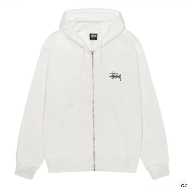 스투시 베이직 피그먼트 다이드 집 후드 네츄럴