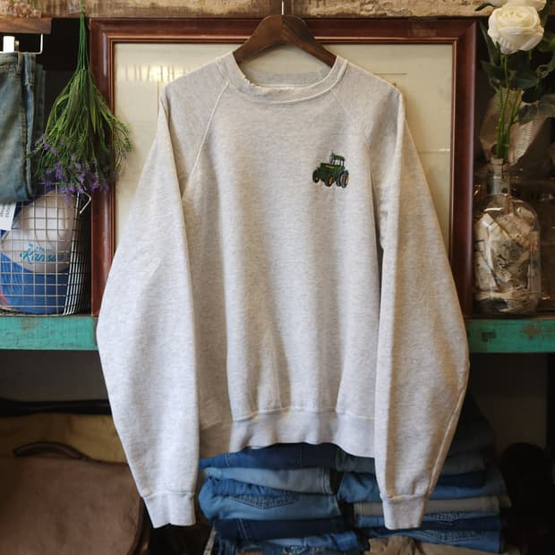 90s 헤인즈 빈티지 스웻셔츠 플레인 스웻셔츠 오트밀 화이트 xxl