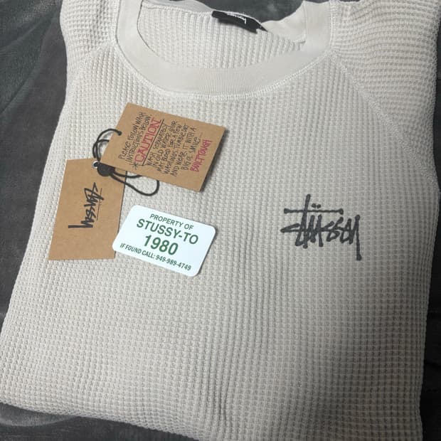 스투시 래글런 써멀 롱슬리브 크루 본 L사이즈