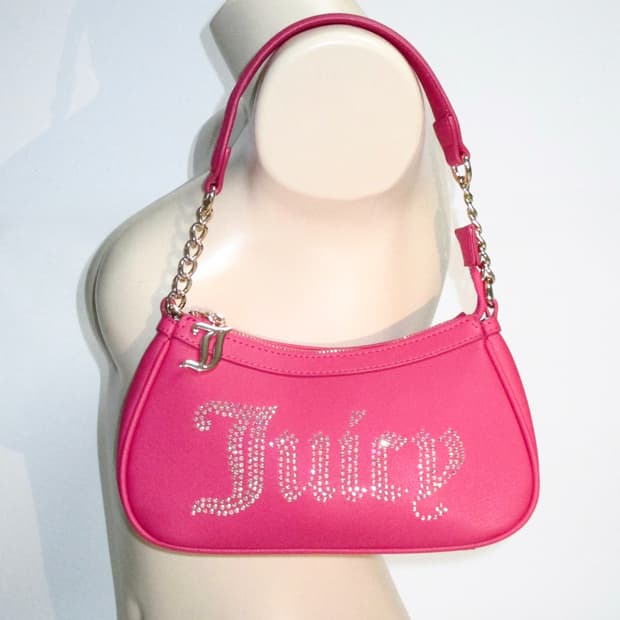 쥬시 꾸뛰르 y2k스타일 바비핑크 로고 숄더백
