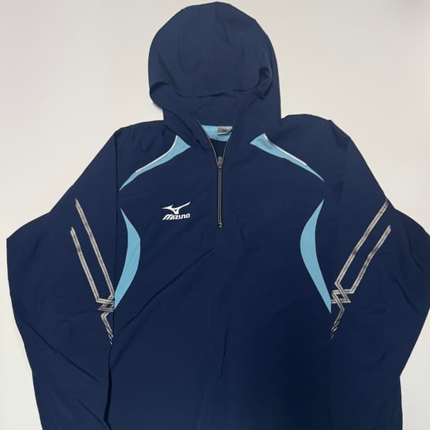 미즈노 Mizuno 윈드브레이커 풀오버 웜업 후드 아노락 XL
