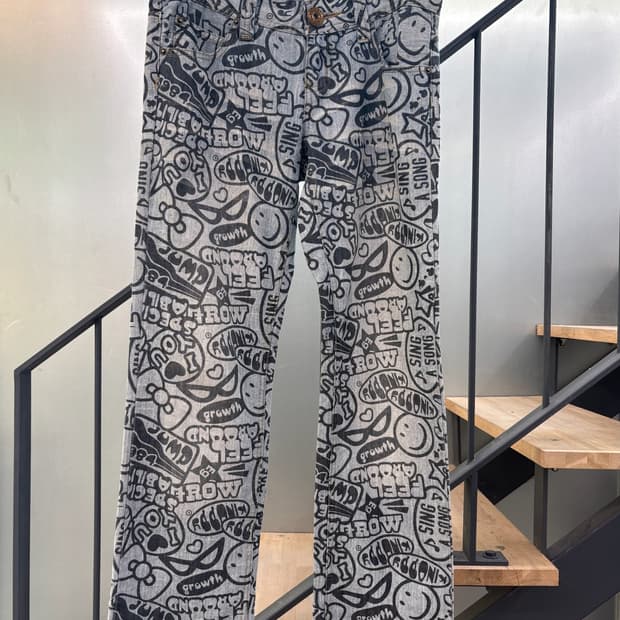 GSTAR 로우 오버프린트 빈티지 데님 팬츠