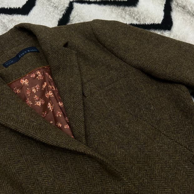 [L]ZARA Basic 헤링본 울 블레이저