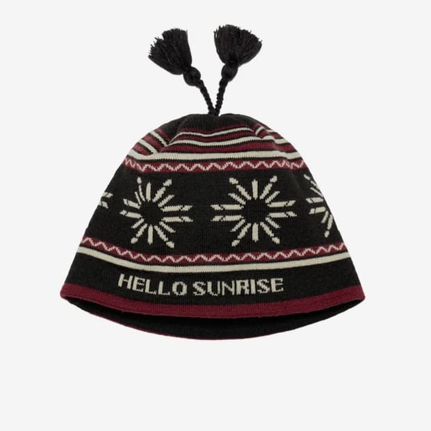 헬로 선라이즈 비니 HS Symbol Tassel beanie_Black