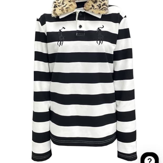 비엑세스 폴로 스트라이프 호피 카라 M