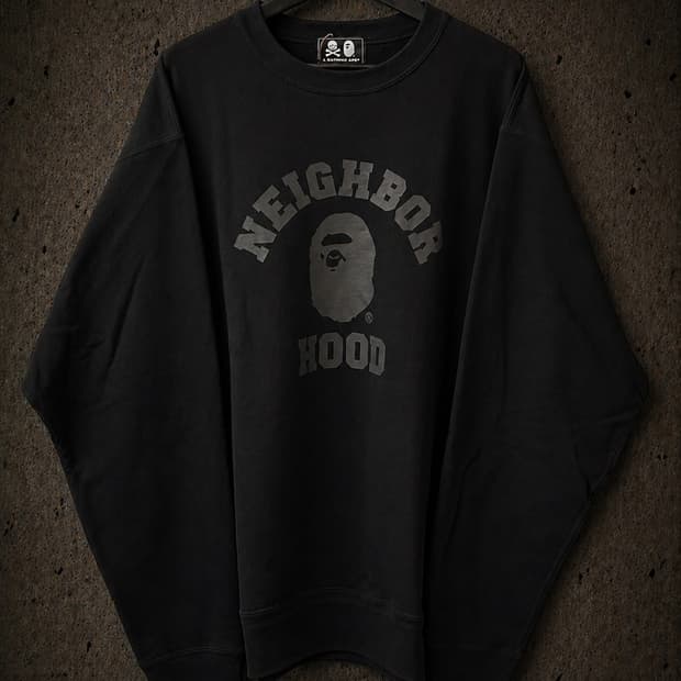 베이프 x 네이버후드 릴렉스드 핏 크루