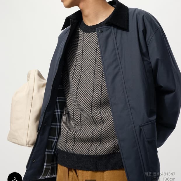 유니클로 JW앤더슨 PUFFTECH 유틸리티재킷 네이비 XL 새상품 국내