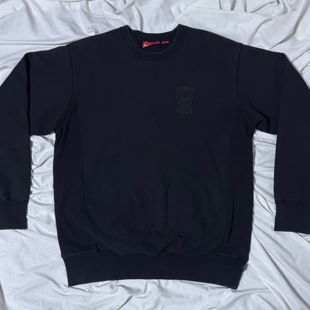 00s 슈프림 스컬 로고 리버스위브 스웨트셔츠 올드 슈프림