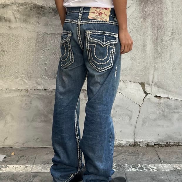 트루릴리젼 플레어 데님팬츠