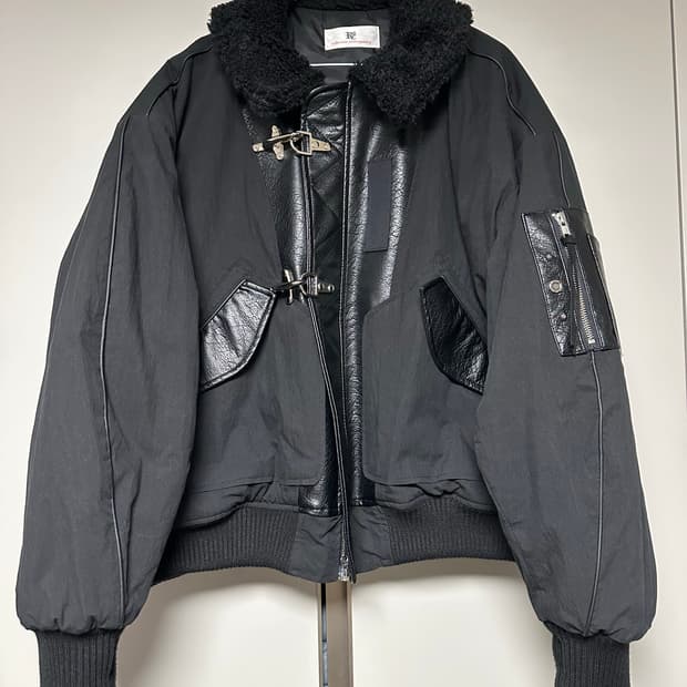 [1] Rssc x 포그서비스 파이어맨 레더 믹스 코튼 봄버 자켓