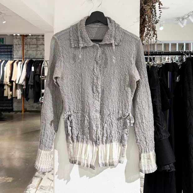 이세이 미야케 미 그레이 셔링 스트링 셔츠