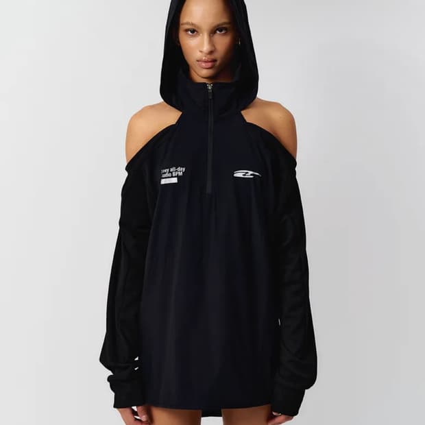 Leey- SPORTY OPEN SHOULDER HOODED