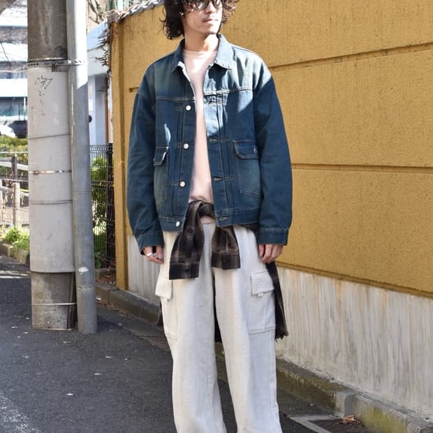 프릭스스토어 오버핏 2세대 데님 자켓 G잔 트러커 커버올 인디고 블루 L