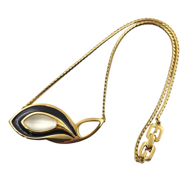 81s 지방시 비쥬 불투명 고래 목걸이