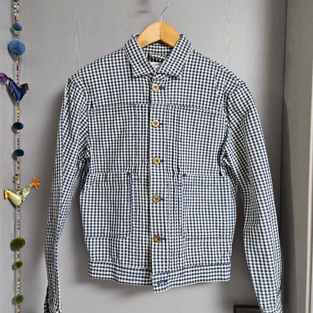 아메카지 웰코 WELL-COSTUME 체크 데님 자켓 38