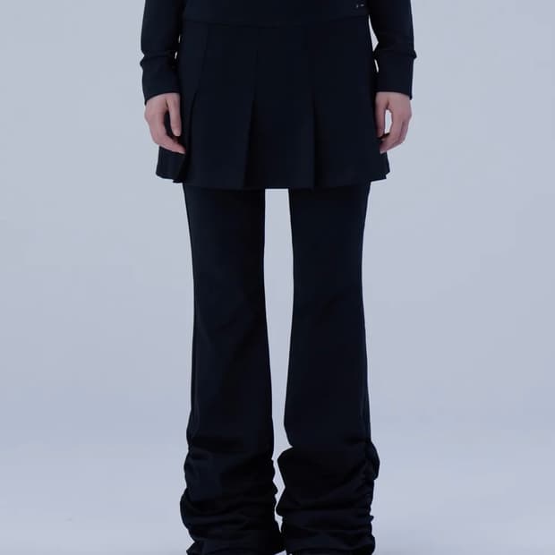 미세키서울 스커트 셔링팬츠세트 블랙