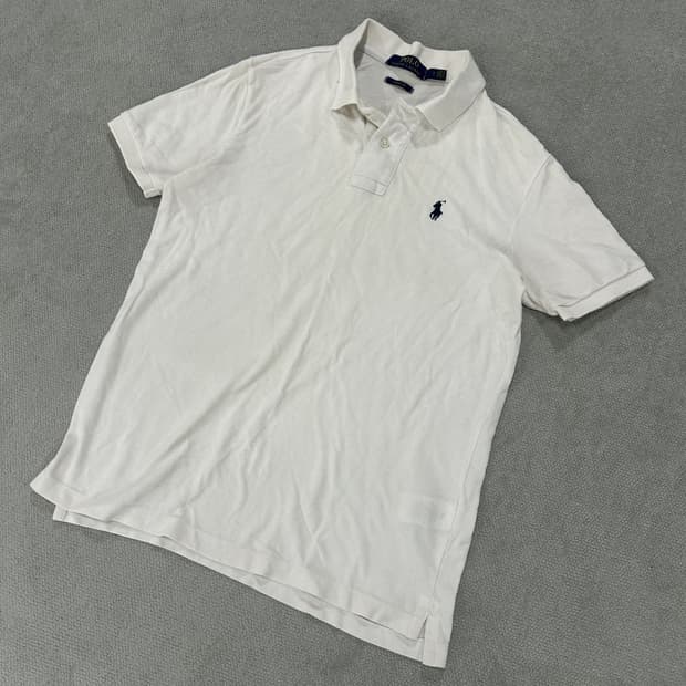 폴로 랄프로렌 화이트 반팔 카라티 s