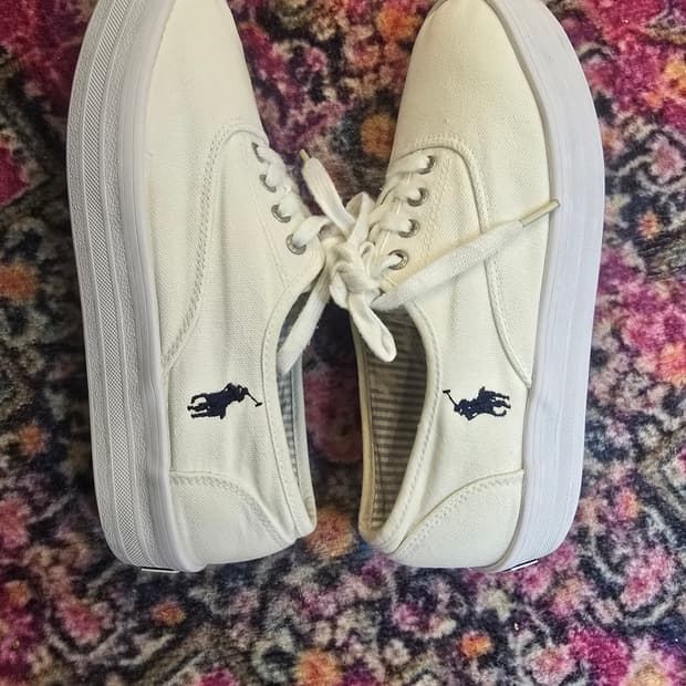 폴로 랄 로렌(Polo Ralph Lauren) 통굽 로우탑  캔버스 