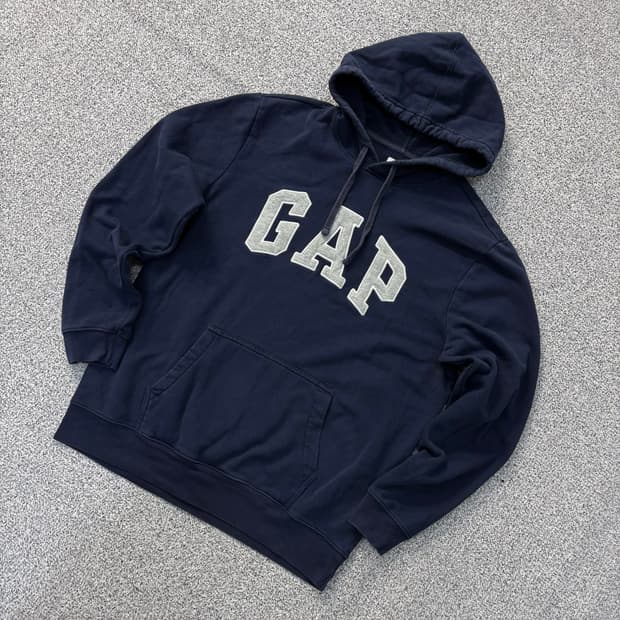 L 갭 기모 후드티 긴팔 네이비 0319J