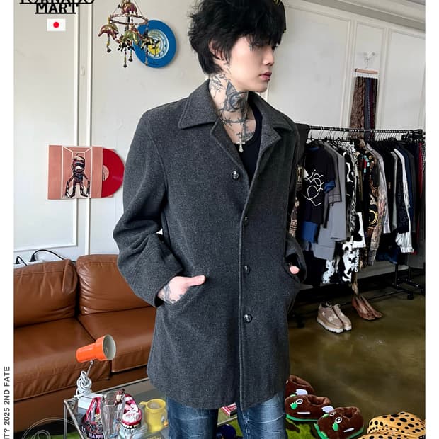 TORNADO MART Gray Wool Coat