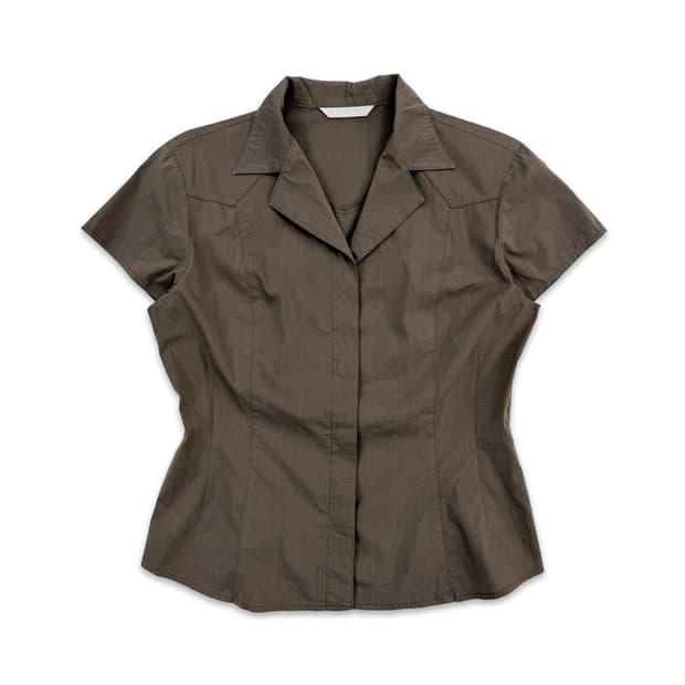 빈티지 브라운 캡소매 라인 셔츠