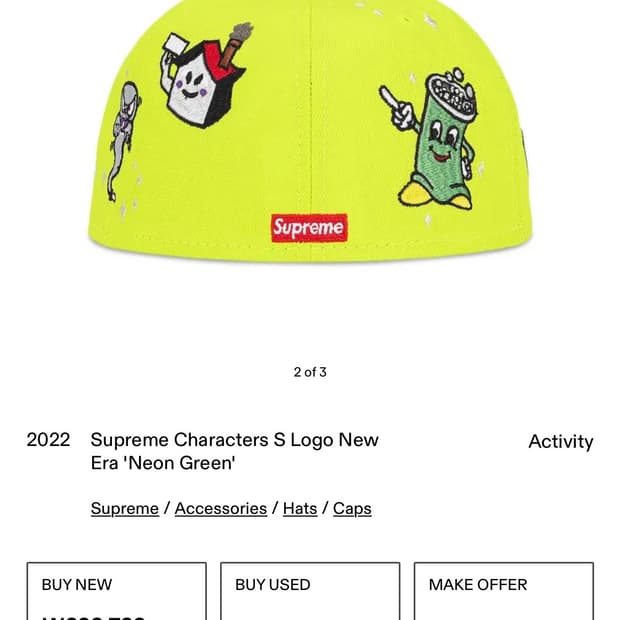 Supreme Characters S Logo New Era 'Neon