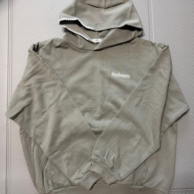 (L) 매드해피 시그니처 후드 올리브 