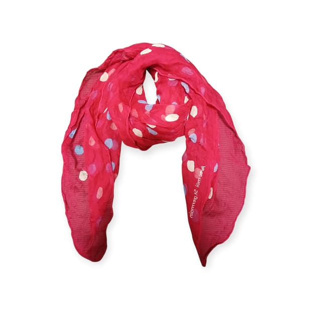 모리걸 레드 땡땡이 스카프