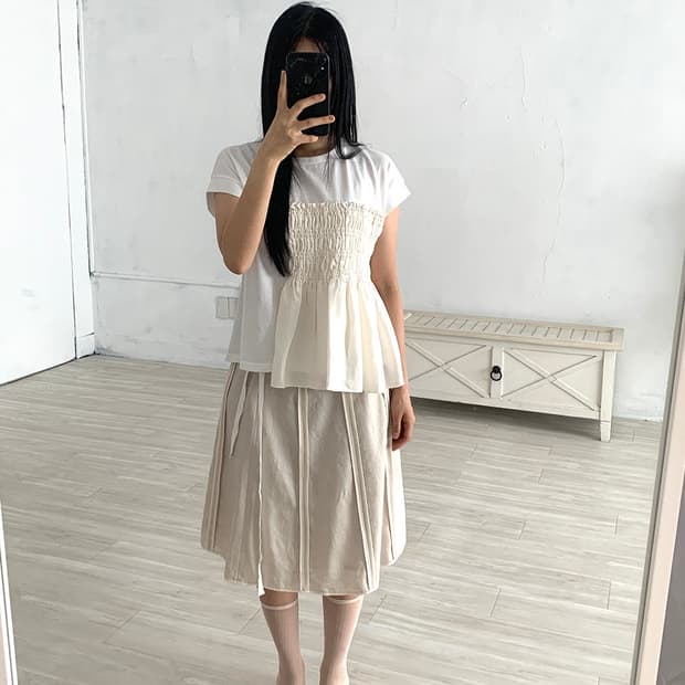 Light Beige Midi Skirt