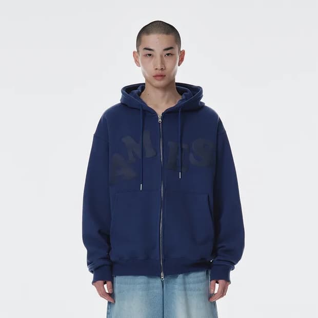 (아메스 월드와이드) BIG TYPO HOODIE ZIP UP BLUE