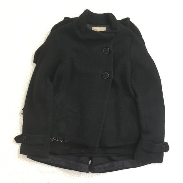 JPN/ 블랙숏코트 모리걸블랙코트 스탠드넥코트 블랙하프코트