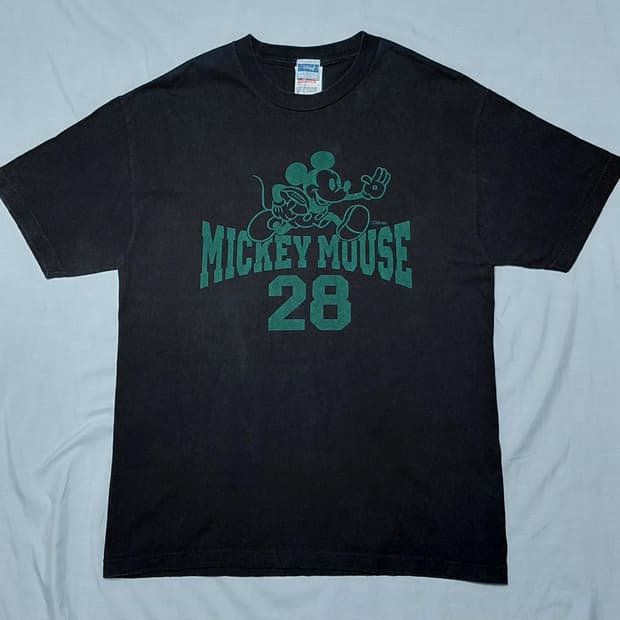 [L] 디즈니 x AAA 미키마우스 빈티지 풋볼 반팔 티셔츠