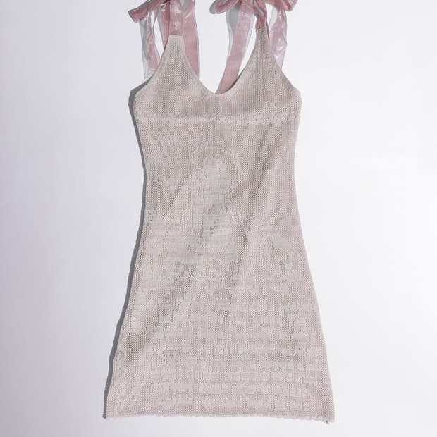 Sculptor Silhouette Crochet Mini Dress M