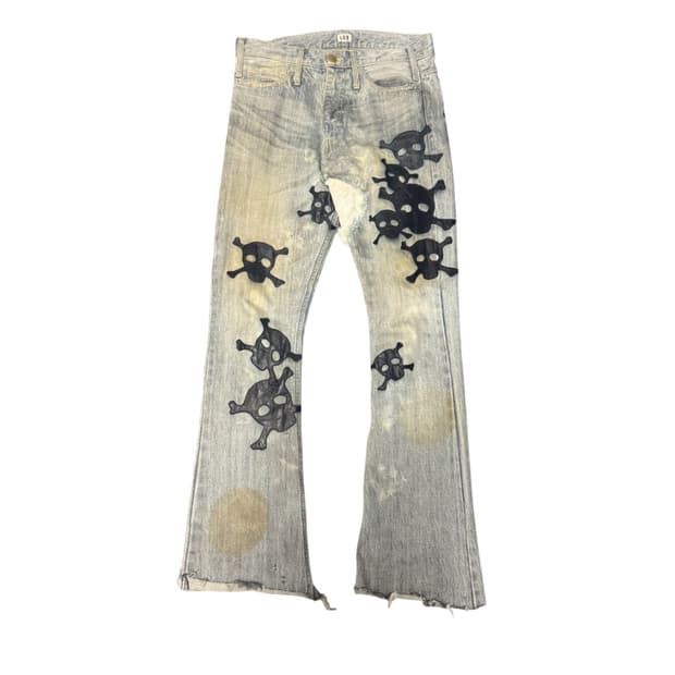 LGB Crazy Wolf Skull Patch Jeans