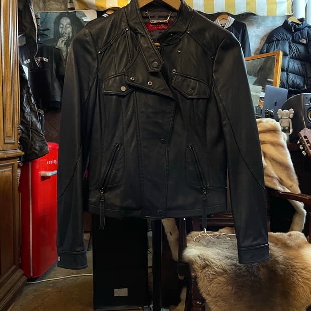 besti belli 양가죽 바이커 자켓 블랙