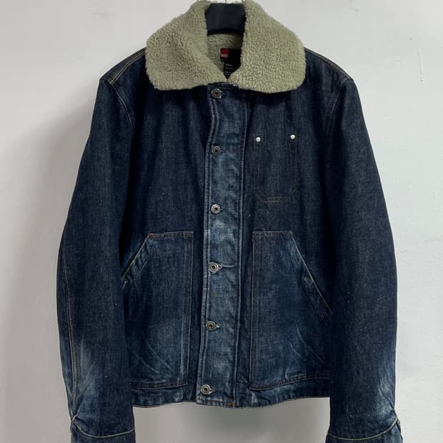  디젤 워시드 데님 쉐르파 자켓 (on.12)