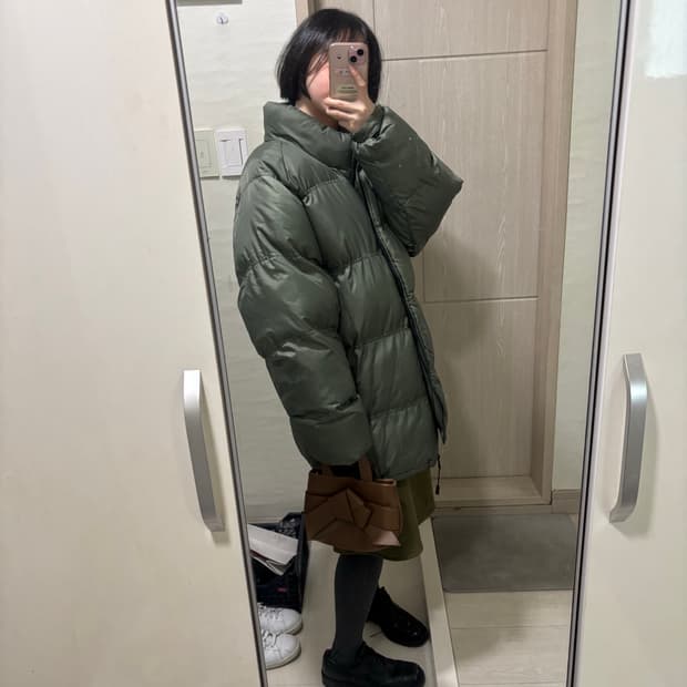 빈티지 카키패딩