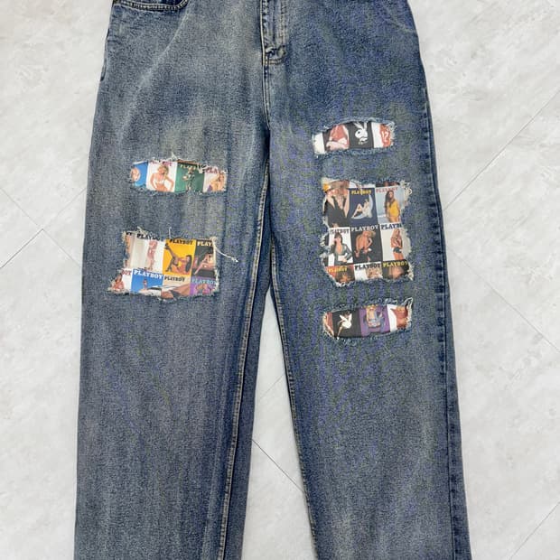 •WKNDRS X PLAYBOY 데님 팬츠