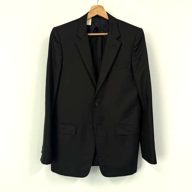 N.HOLLYWOOD 엔할리우드 블랙 투버튼 울 블레이저 자켓 38