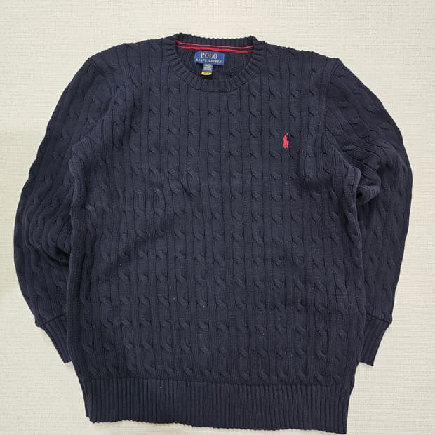 [XL(18-20)] 폴로 랄프로렌 스카이블루 코튼 크루넥 니트