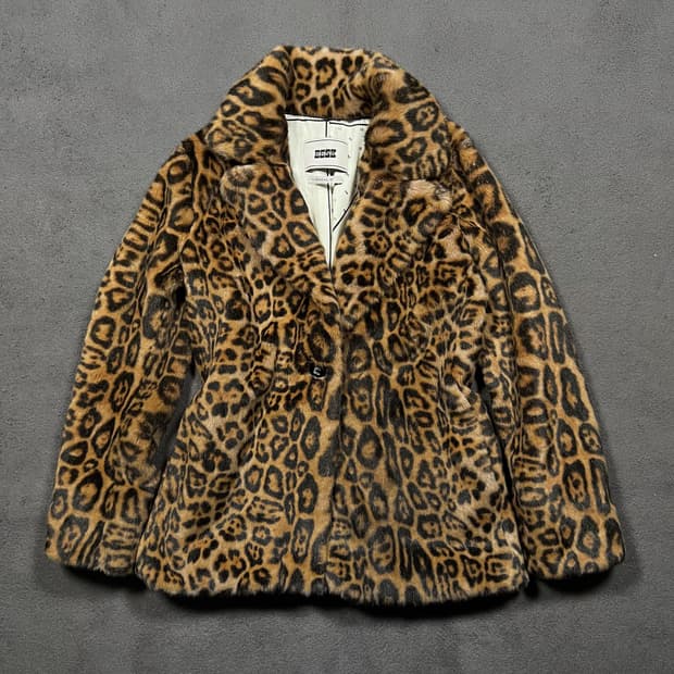 EENK 잉크 레오파드 퍼 자켓