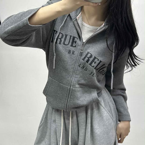 트루릴리젼 그레이 걸즈 스웻 후드집업 희귀져지(95)