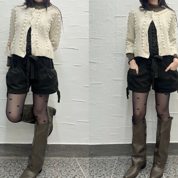 creamy perl detail cardigan