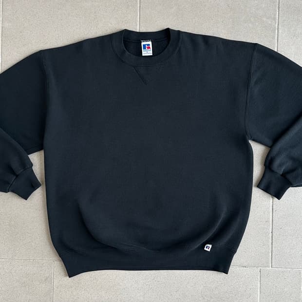 90s 빈티지 러셀 스웻셔츠 블랙 XL USA