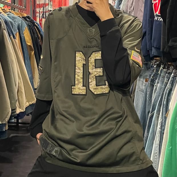 [IM] NFL SEAHAWKS No.31 CHANCELLOR 카키 반팔