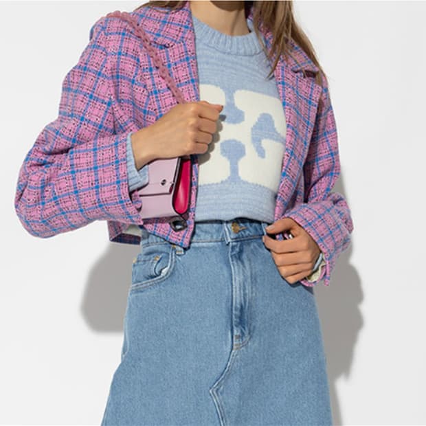 정품 가니 버터플라이 로고 울 라운드 니트 여성 S 도톰 사랑봉봉