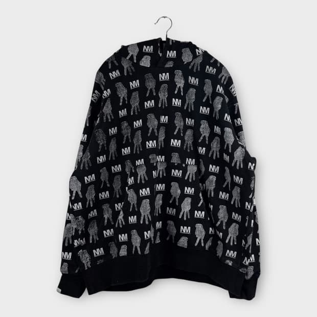 (105) 노메뉴얼 멀티 그래픽 후드 티 블랙