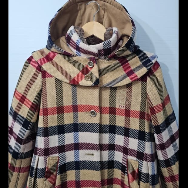 닥스 키즈 주니어 체크 후드 코트 150cm 11~13세