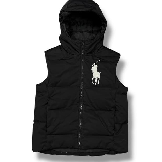 폴로 후드 패딩 조끼
